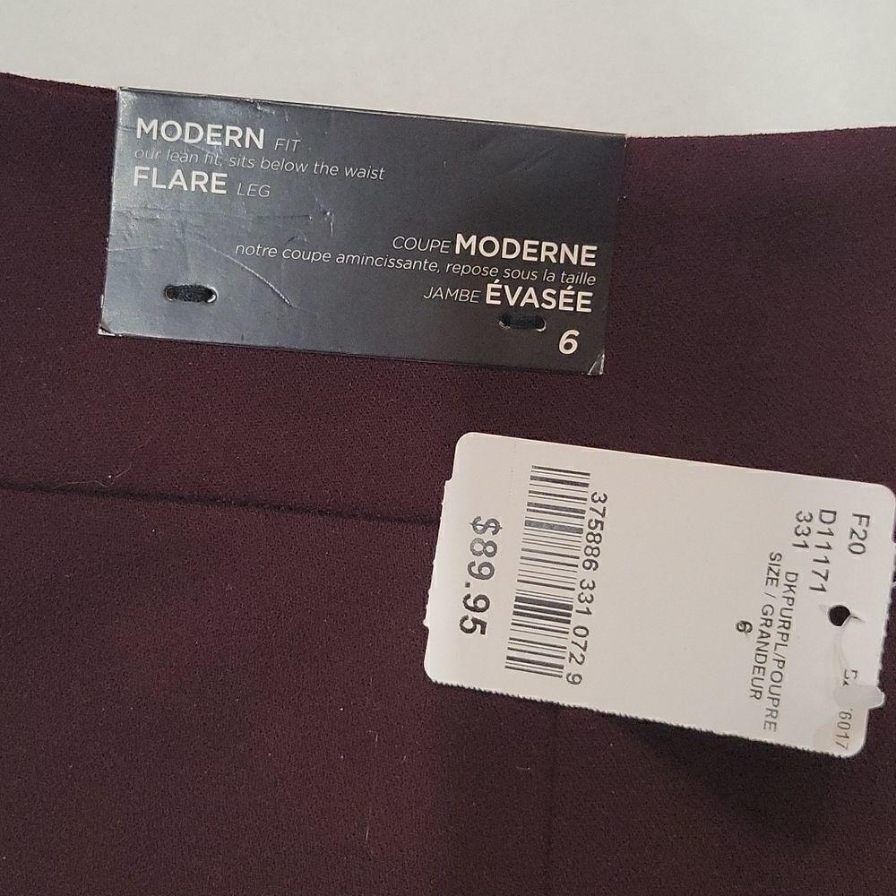 NWT Le Chateau Wide Leg Trousers in Deep Burgandy - Picture 6 of 7